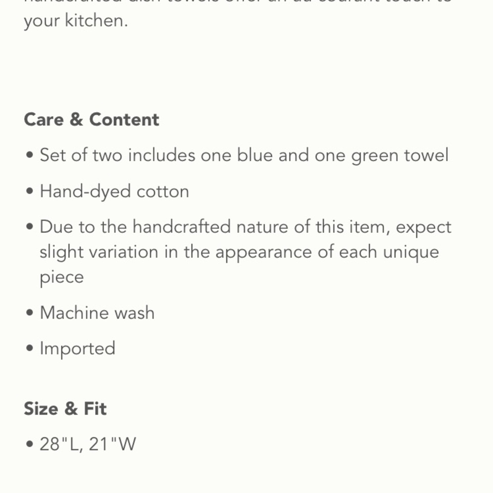 Anthropologie Amie tie-dye dish towel Set/2 NWT - Picture 3 of 3